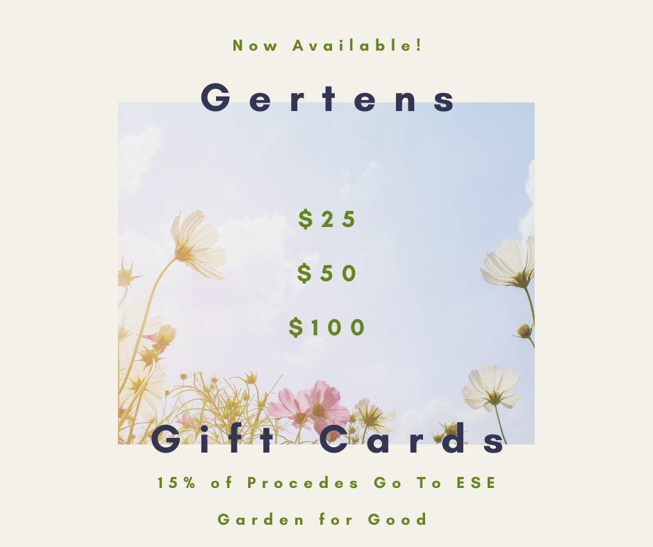 Gertens plant cards for sale now until April 30th!